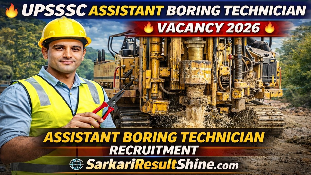 UPSSSC Assistant Boring Technician Vacancy 2026