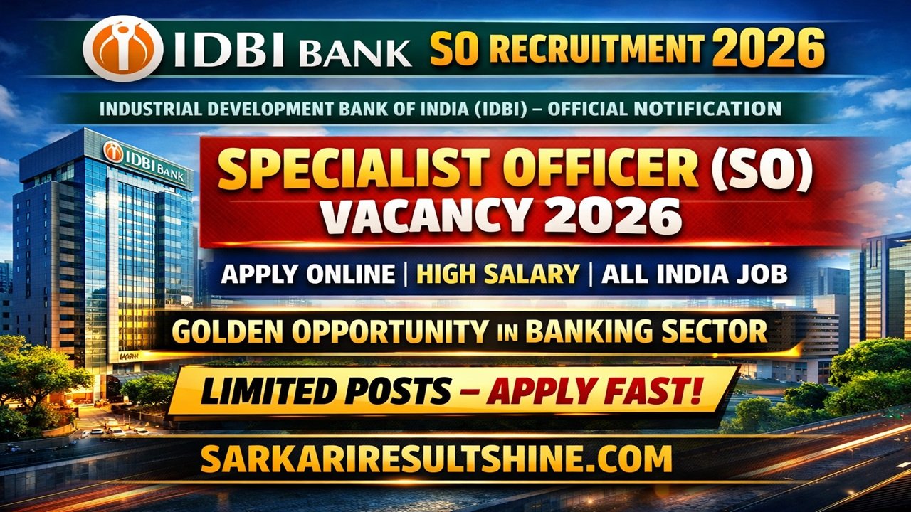 IDBI Bank SO Recruitment 2026