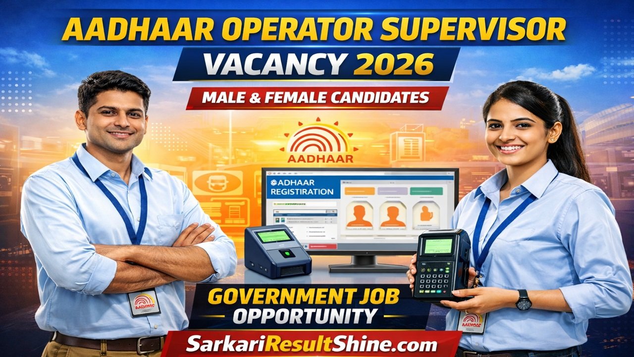 Aadhaar Operator Supervisor Vacancy 2026
