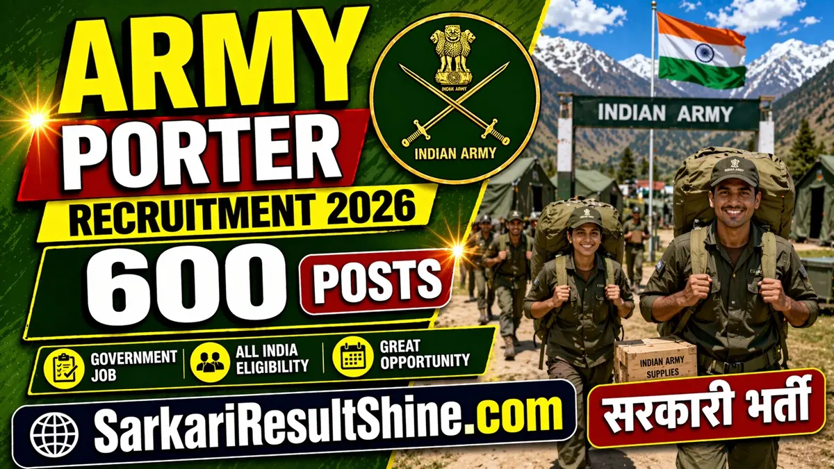 Army Porter Recruitment 2026