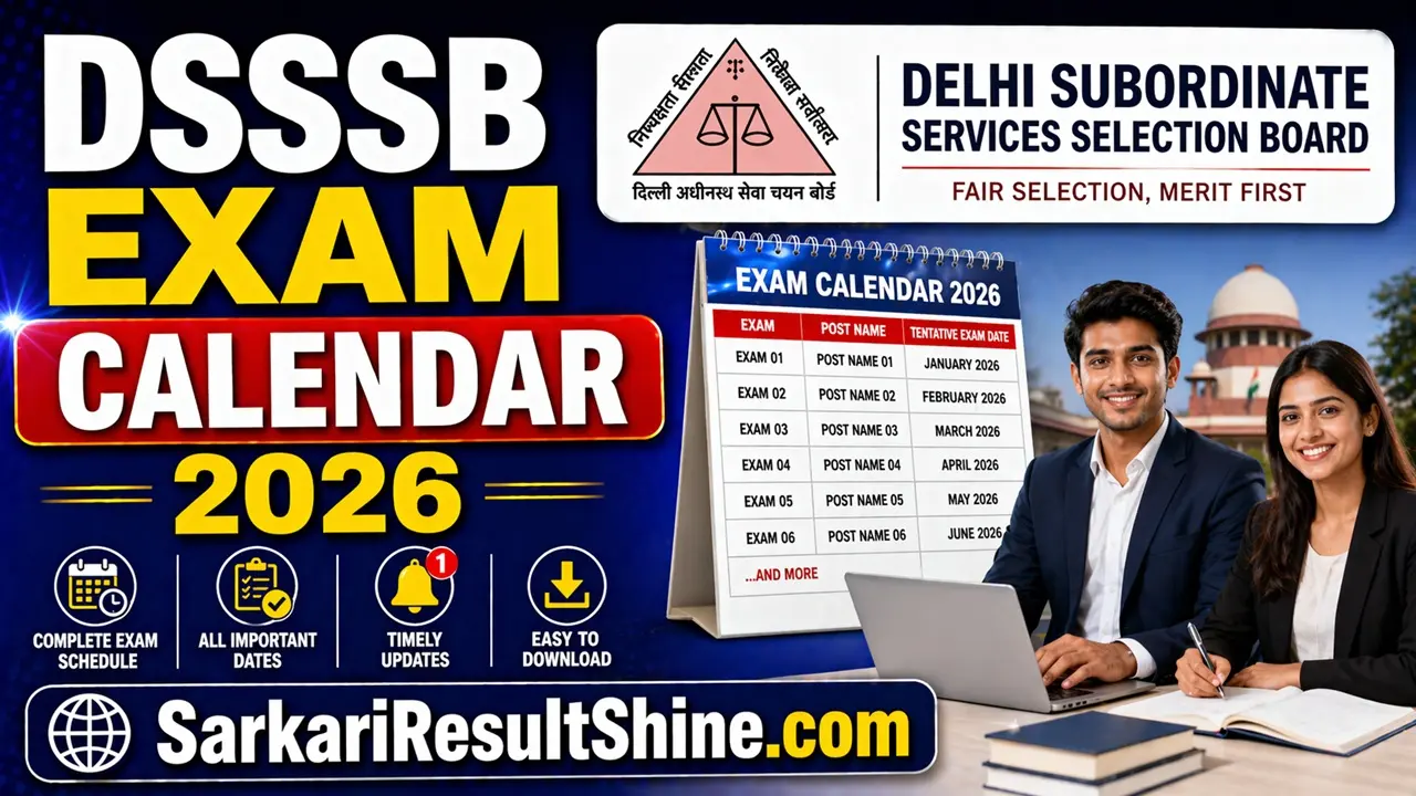 dsssb exam calendar 2026 released