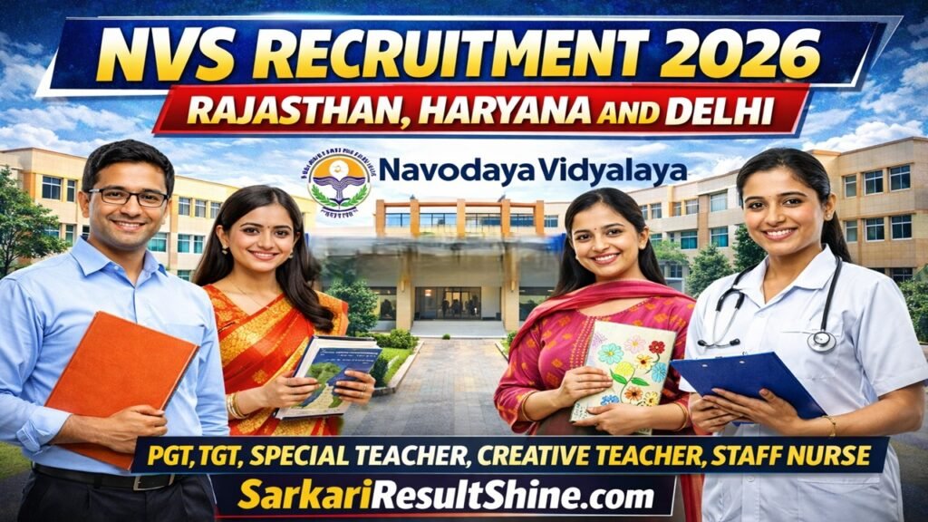 Sarkari Result NVS Jaipur Recruitment 2026, PGT, TGT, Staff Nurse ...