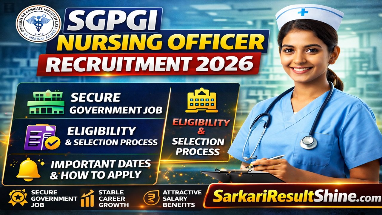 SGPGI Nursing Officer Recruitment 2026