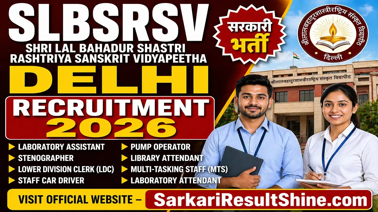 SLBSRSV Delhi Recruitment 2026