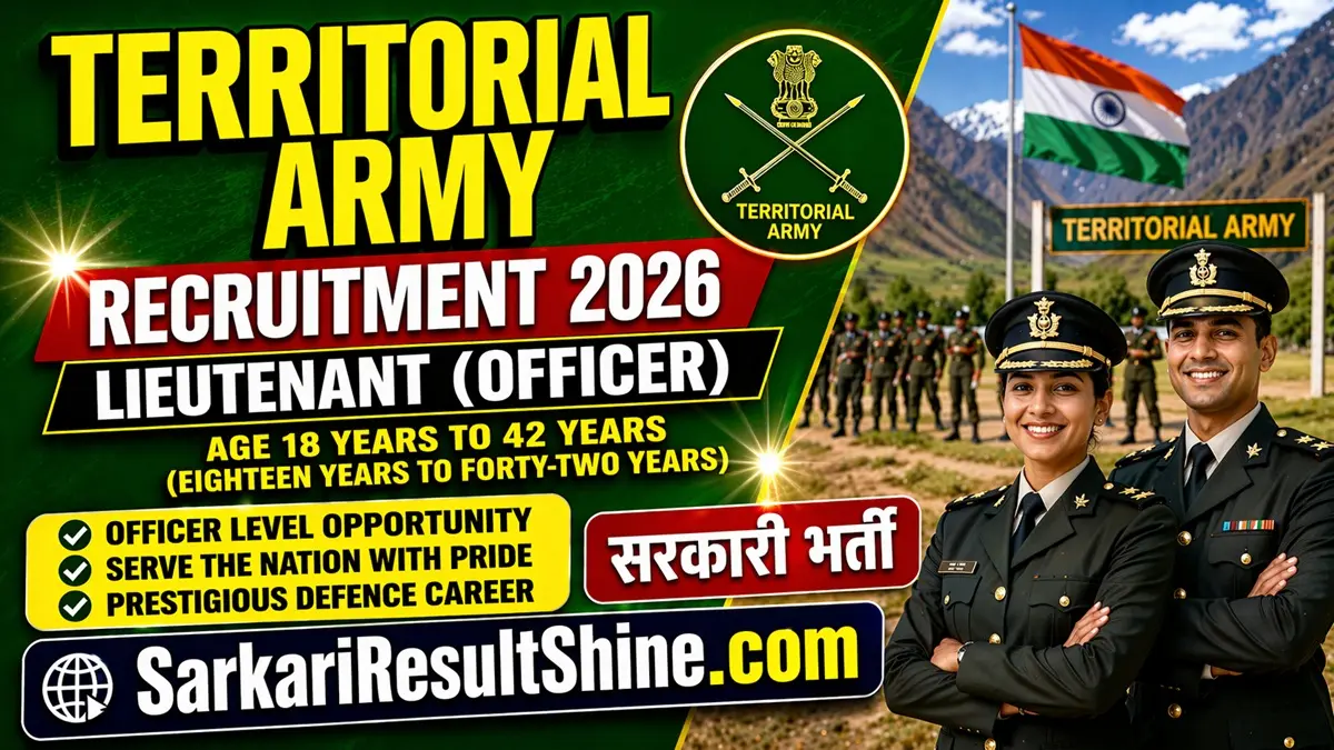 Territorial Army Recruitment 2026: