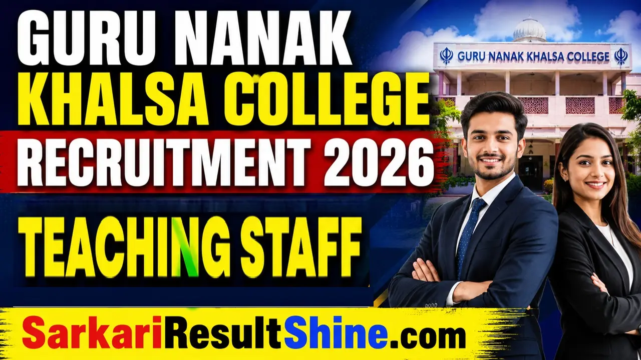 guru nanak khalsa college recruitment 2026