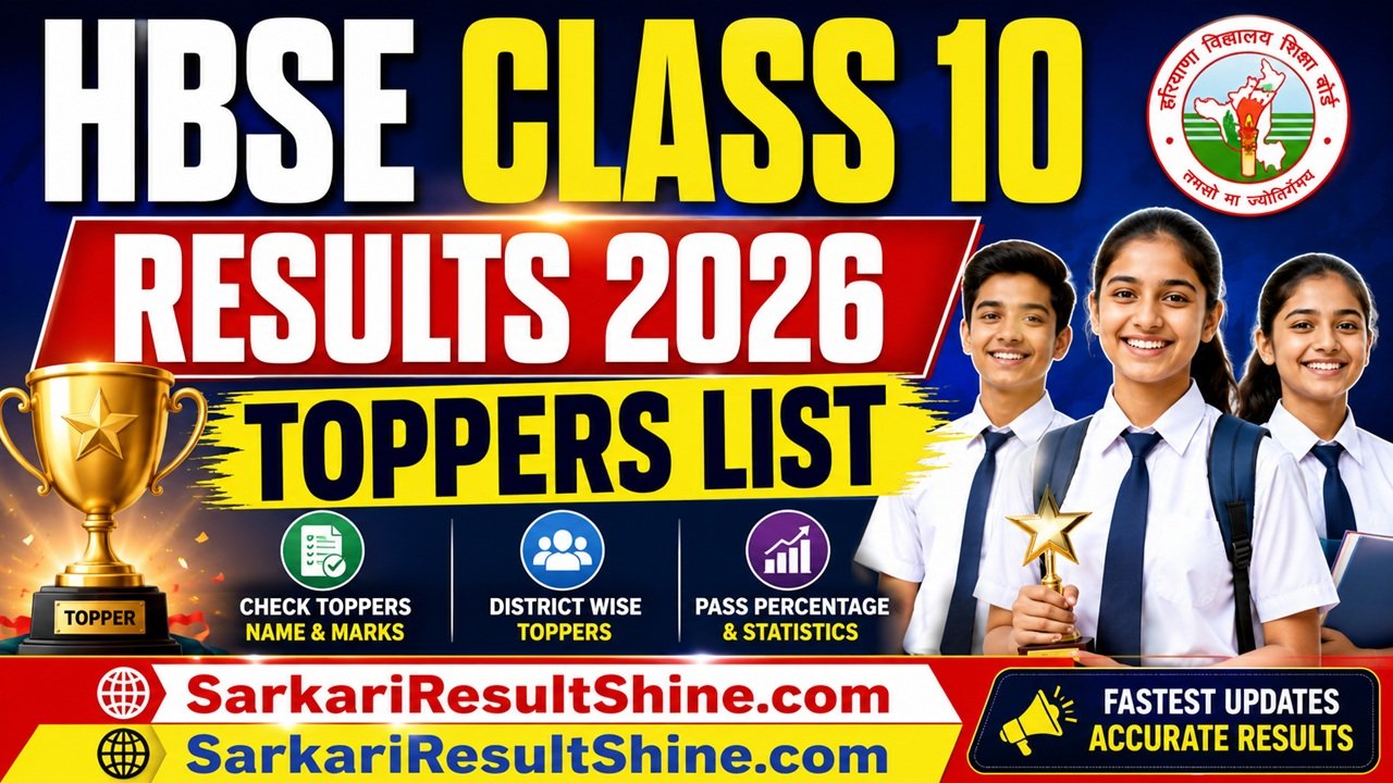 HBSE Class 10 Results 2026 Toppers List Here