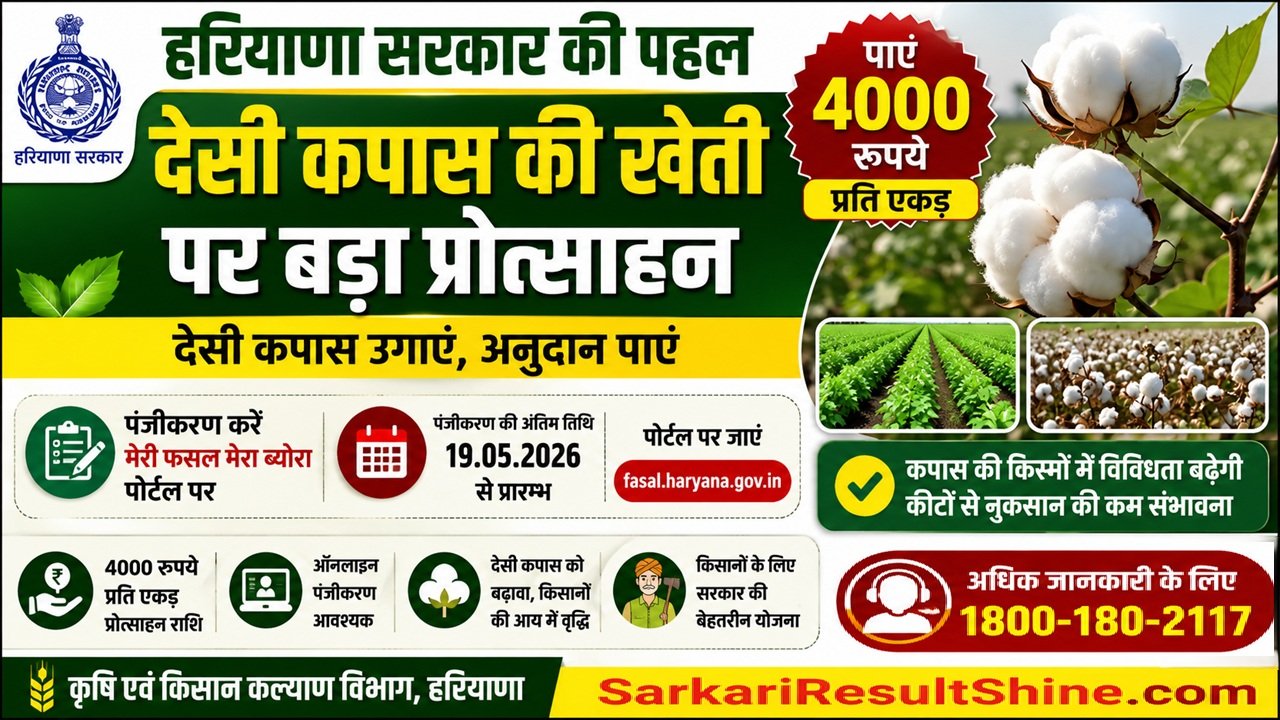 Haryana Desi Kapas Anudan Yojana 2026
