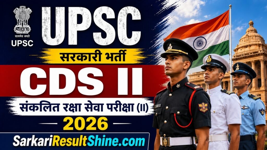 Sarkari Result UPSC CDS II Examination 2026, Apply Online For 451 Posts ...