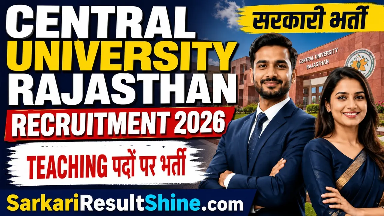 central university rajasthan recruitment 2026