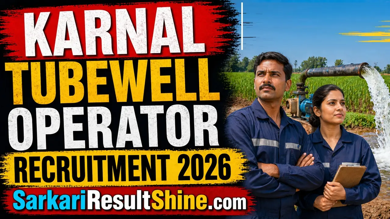 karnal tubewell operator recruitment 2026