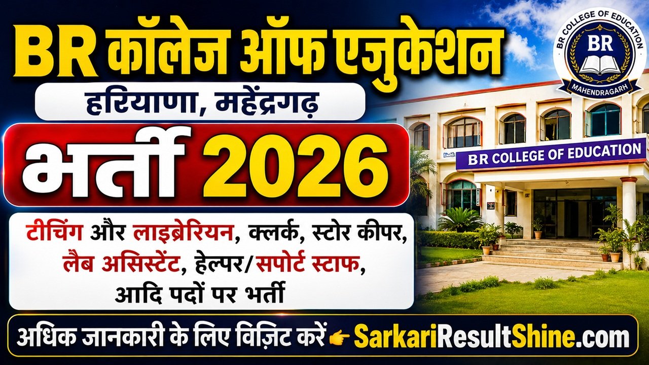 BR College of Education Recruitment 2026