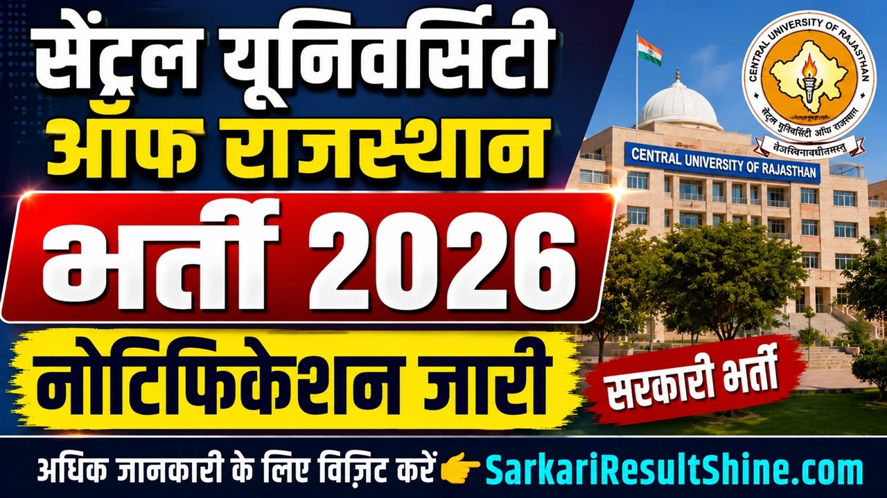 Central University of Rajasthan Vacancy 2026