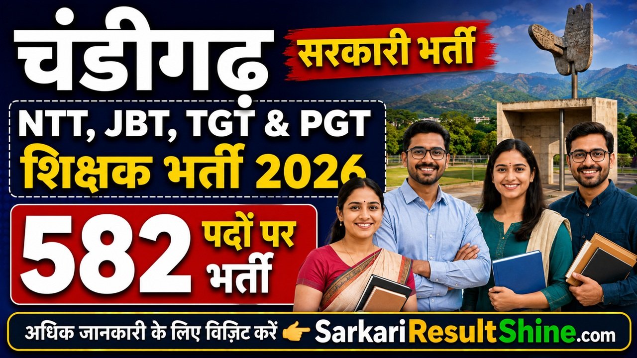 Chandigarh NTT, JBT, TGT & PGT Teacher Recruitment 2026