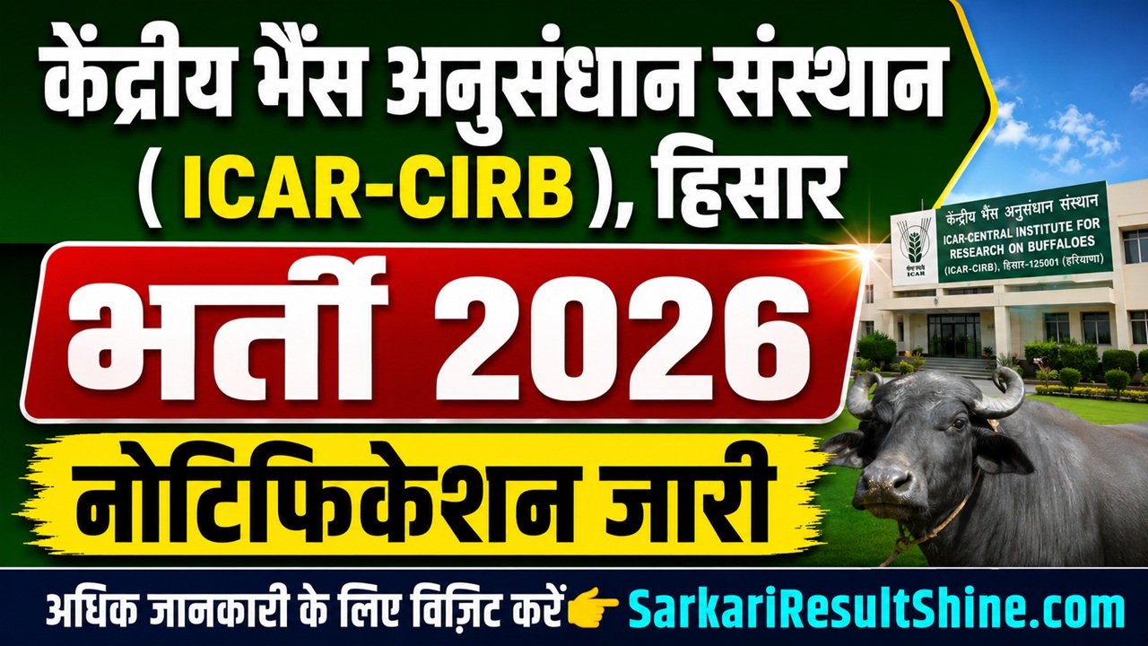 ICAR-CIRB Hisar Recruitment 2026