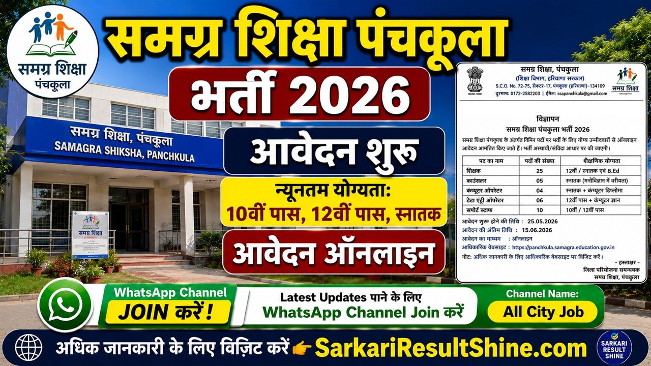 Samagra Shiksha Panchkula Recruitment 2026