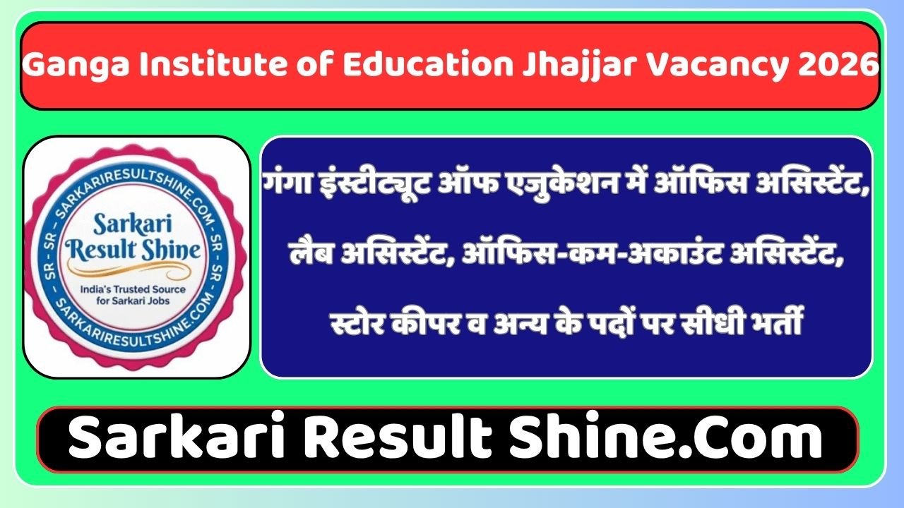 Ganga Institute of Education Jhajjar Vacancy 2026