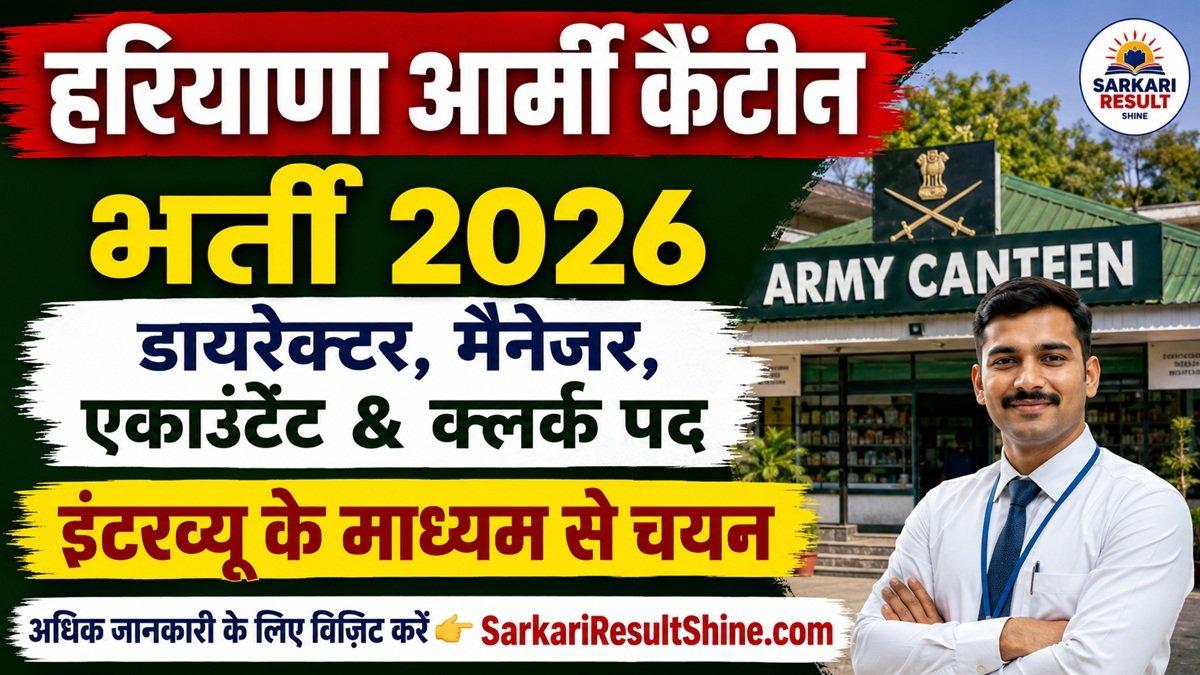 Haryana Army Canteen Recruitment 2026